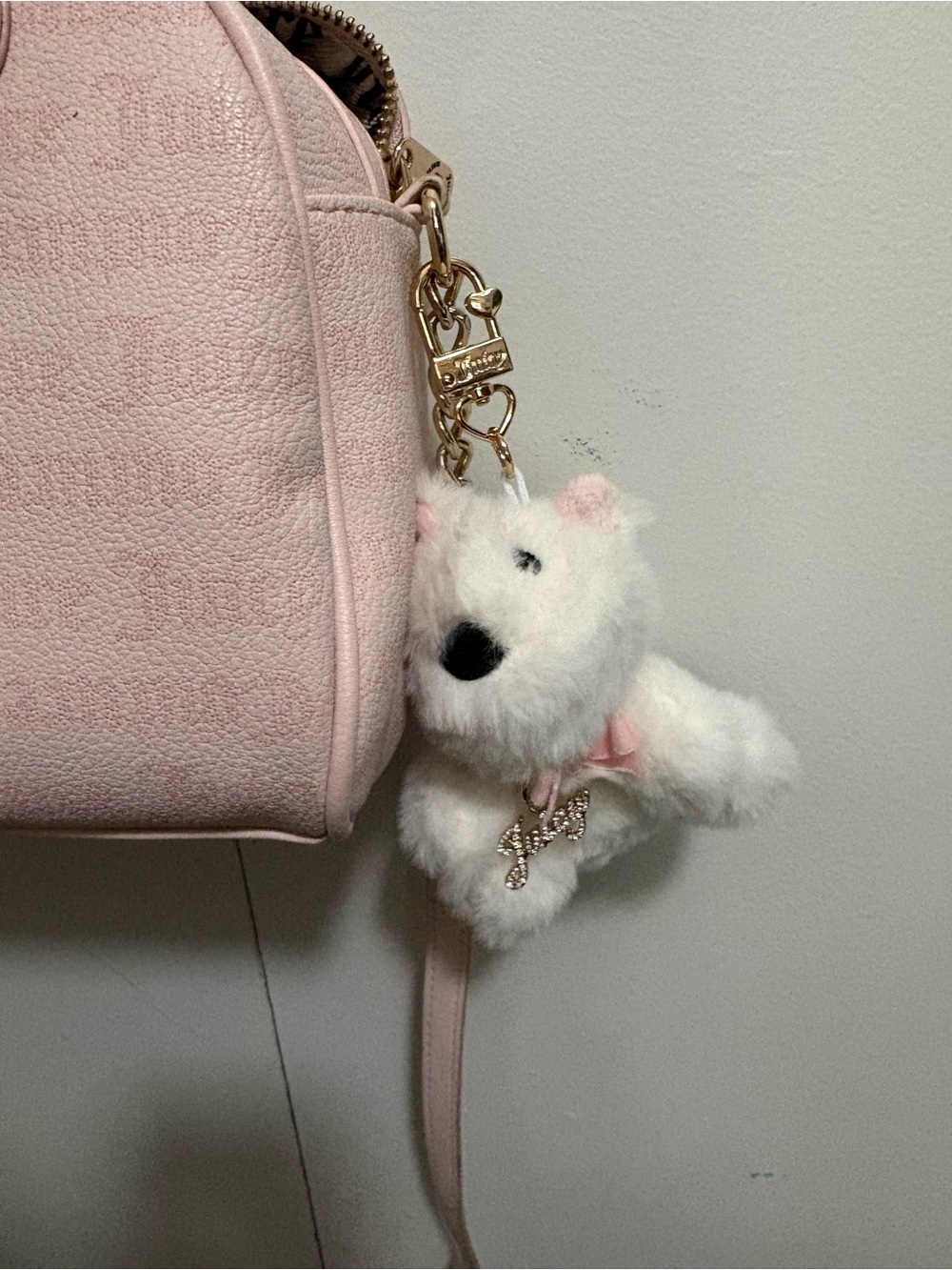 Juicy Couture Light Pink Dome Satchel with Heart Charm - Picture 3 of 3